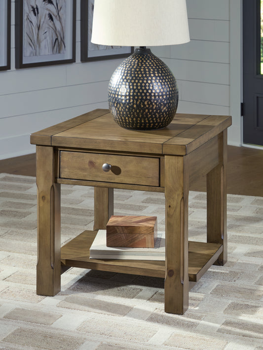Bradenton Furniture Outlet - Ashley Furniture - Vandenmore End Table - Rectangular End Table / Medium Brown - T539-3