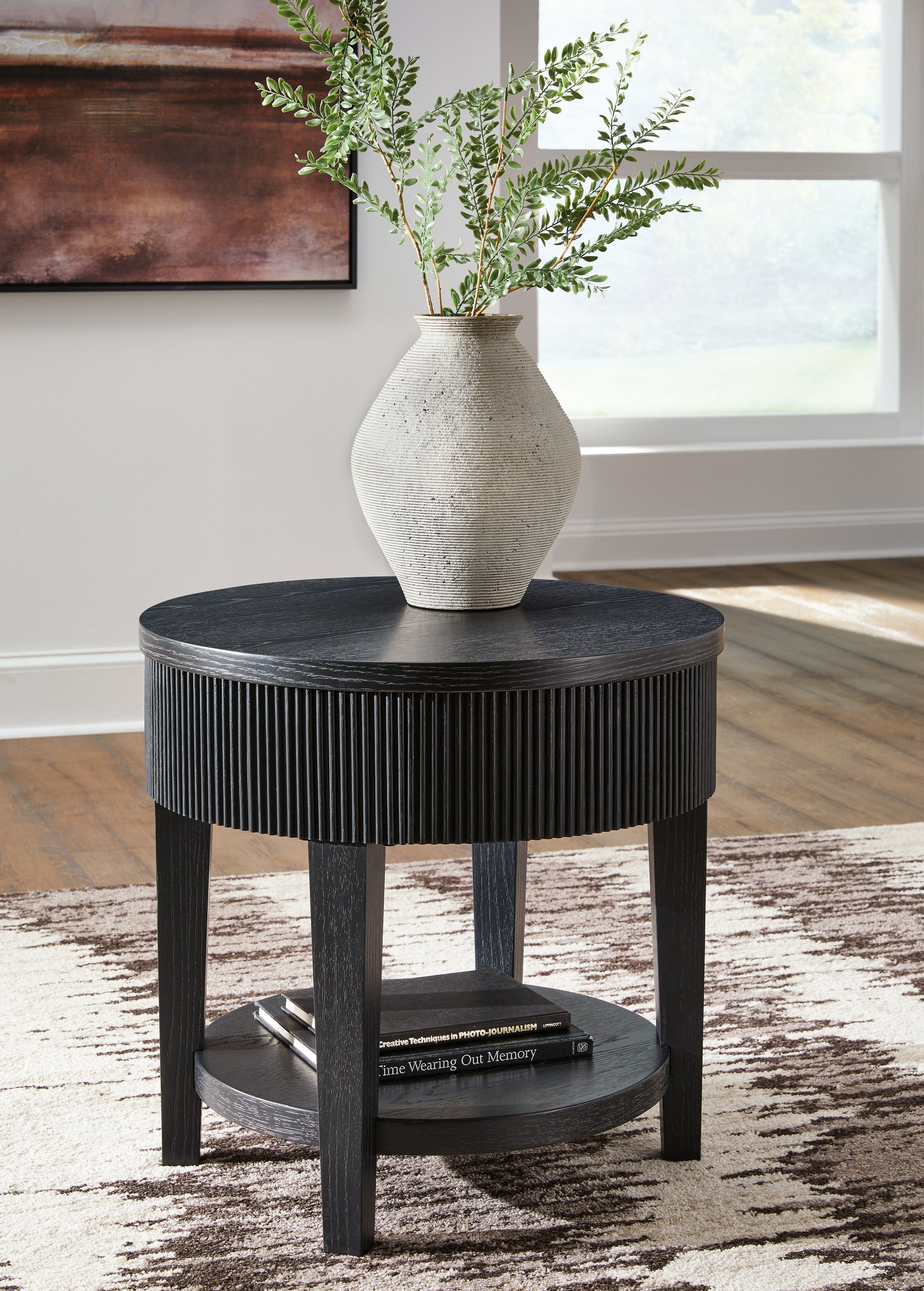 Bradenton Furniture Outlet - Ashley Furniture - Marstream End Table - Round End Table / Black - T551-6