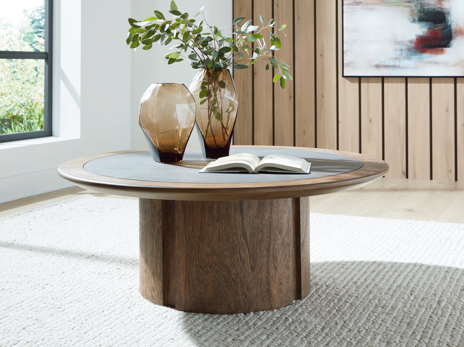 Bradenton Furniture Outlet - Ashley Furniture - Dontayne Coffee Table - Round Cocktail Table - T563-8