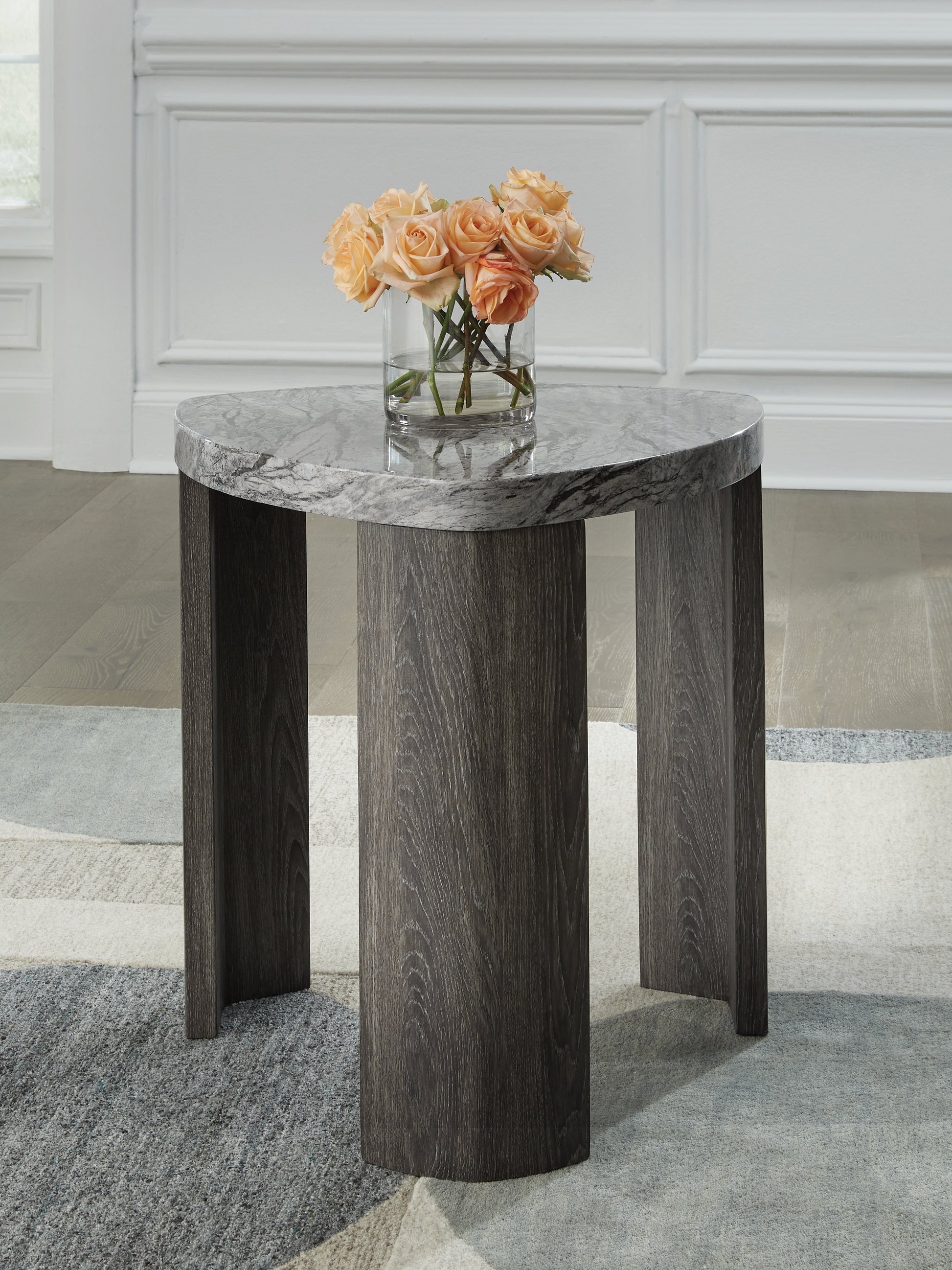 Bradenton Furniture Outlet - Ashley Furniture - Surmour End Table - Triangle End Table / Gray/Brown - T600-6