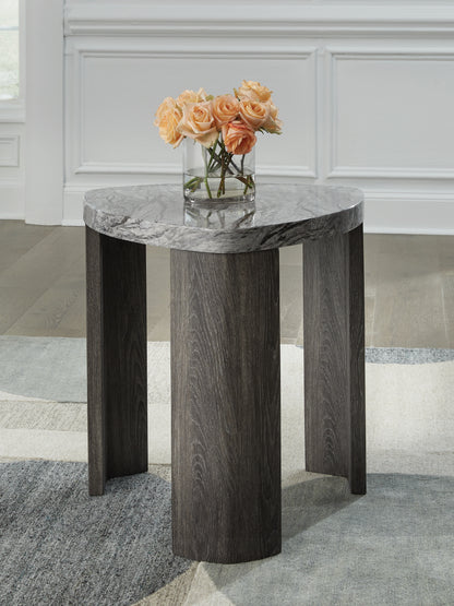 Bradenton Furniture Outlet - Ashley Furniture - Surmour End Table - Triangle End Table / Gray/Brown - T600-6