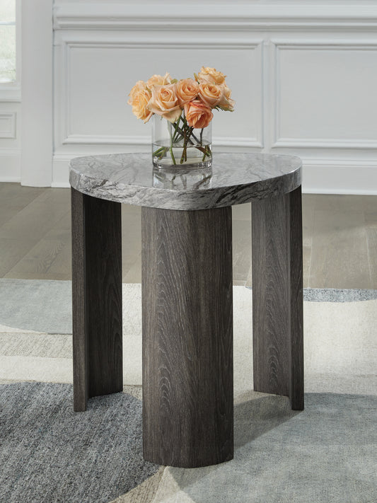 Bradenton Furniture Outlet - Ashley Furniture - Surmour End Table - Triangle End Table / Gray/Brown - T600-6