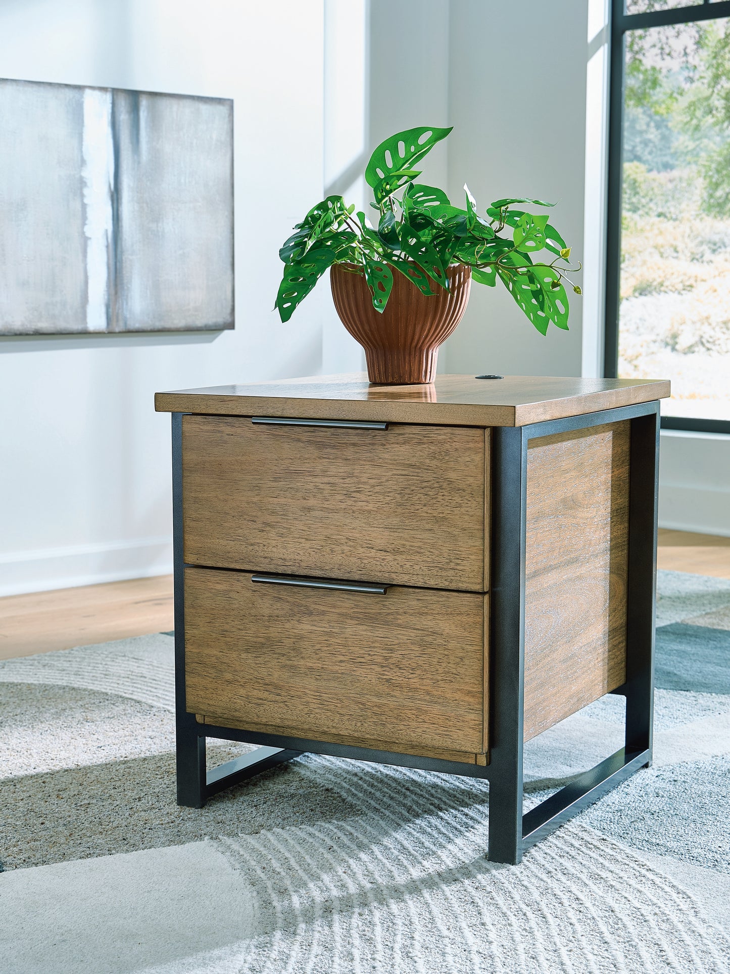 Bradenton Furniture Outlet - Ashley Furniture - Montia End Table - Rectangular End Table / Light Brown - T602-3