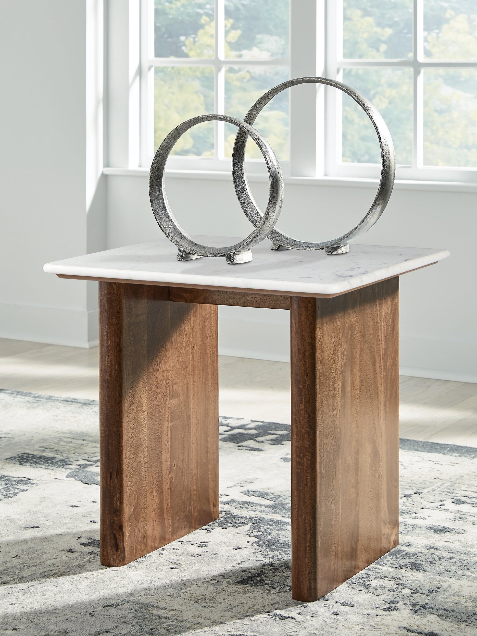 Bradenton Furniture Outlet - Ashley Furniture - Isanti End Table - Square End Table / Light Brown/White - T662-3