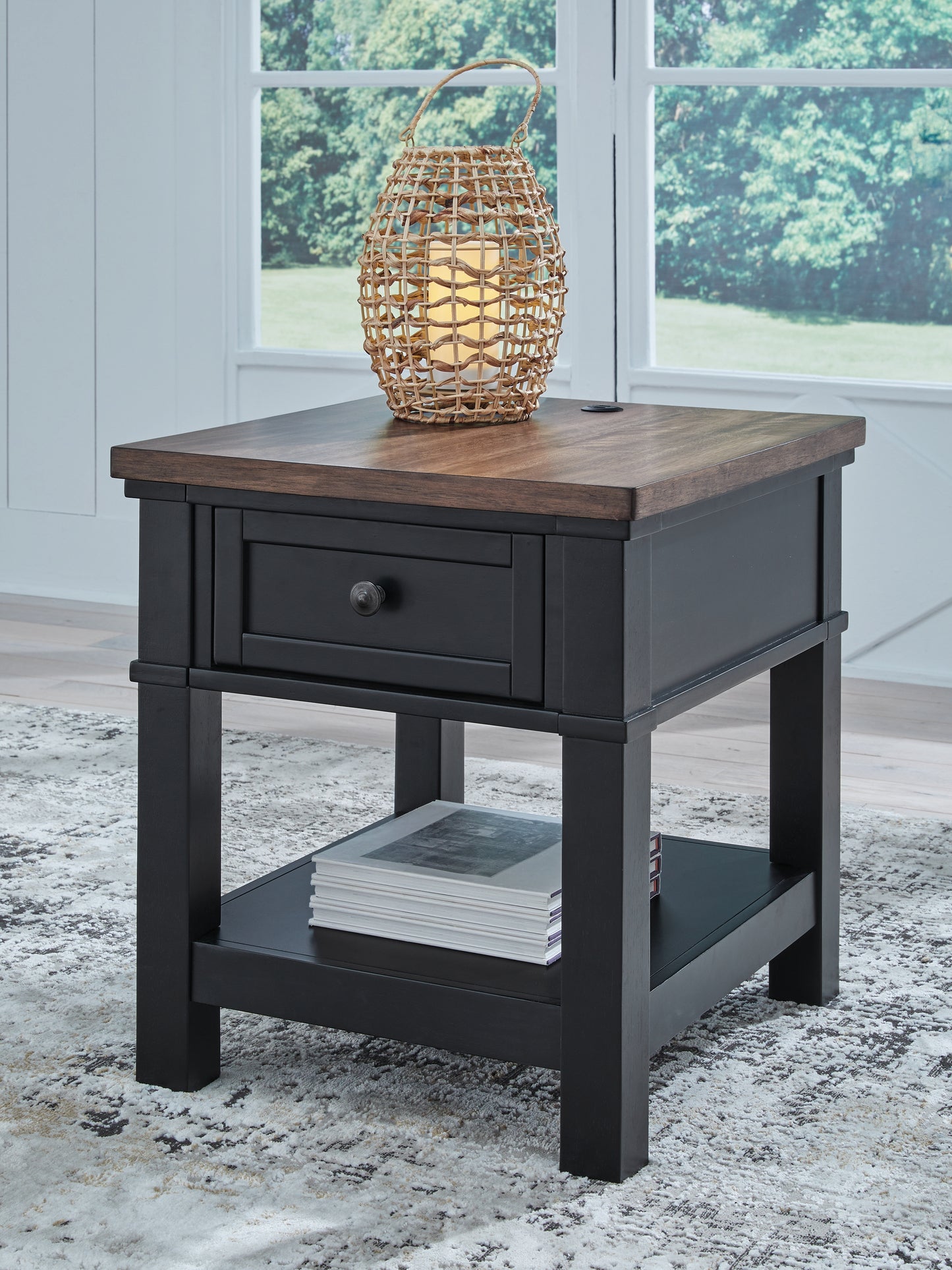 Bradenton Furniture Outlet - Ashley Furniture - Wildenauer End Table - Rectangular End Table / Brown/Black - T664-3