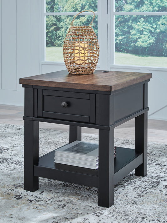 Bradenton Furniture Outlet - Ashley Furniture - Wildenauer End Table - Rectangular End Table / Brown/Black - T664-3