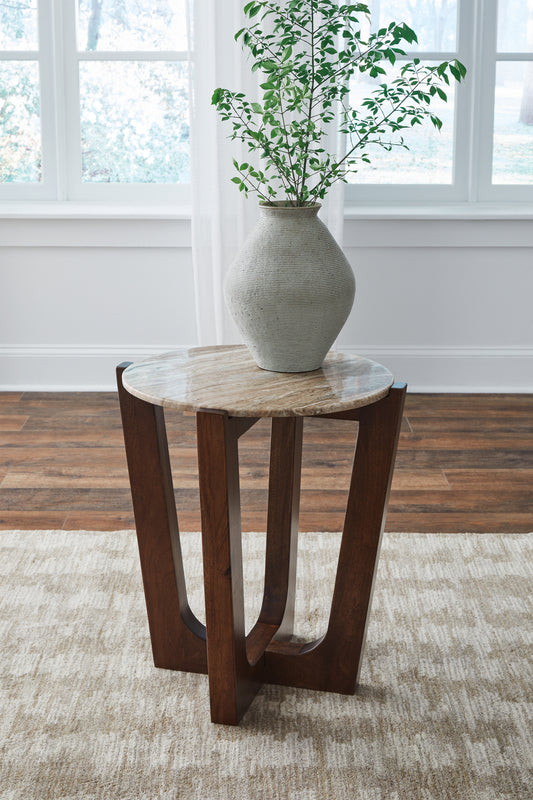 Bradenton Furniture Outlet - Ashley Furniture - Tanidore End Table - Round End Table / Warm Brown - T667-6