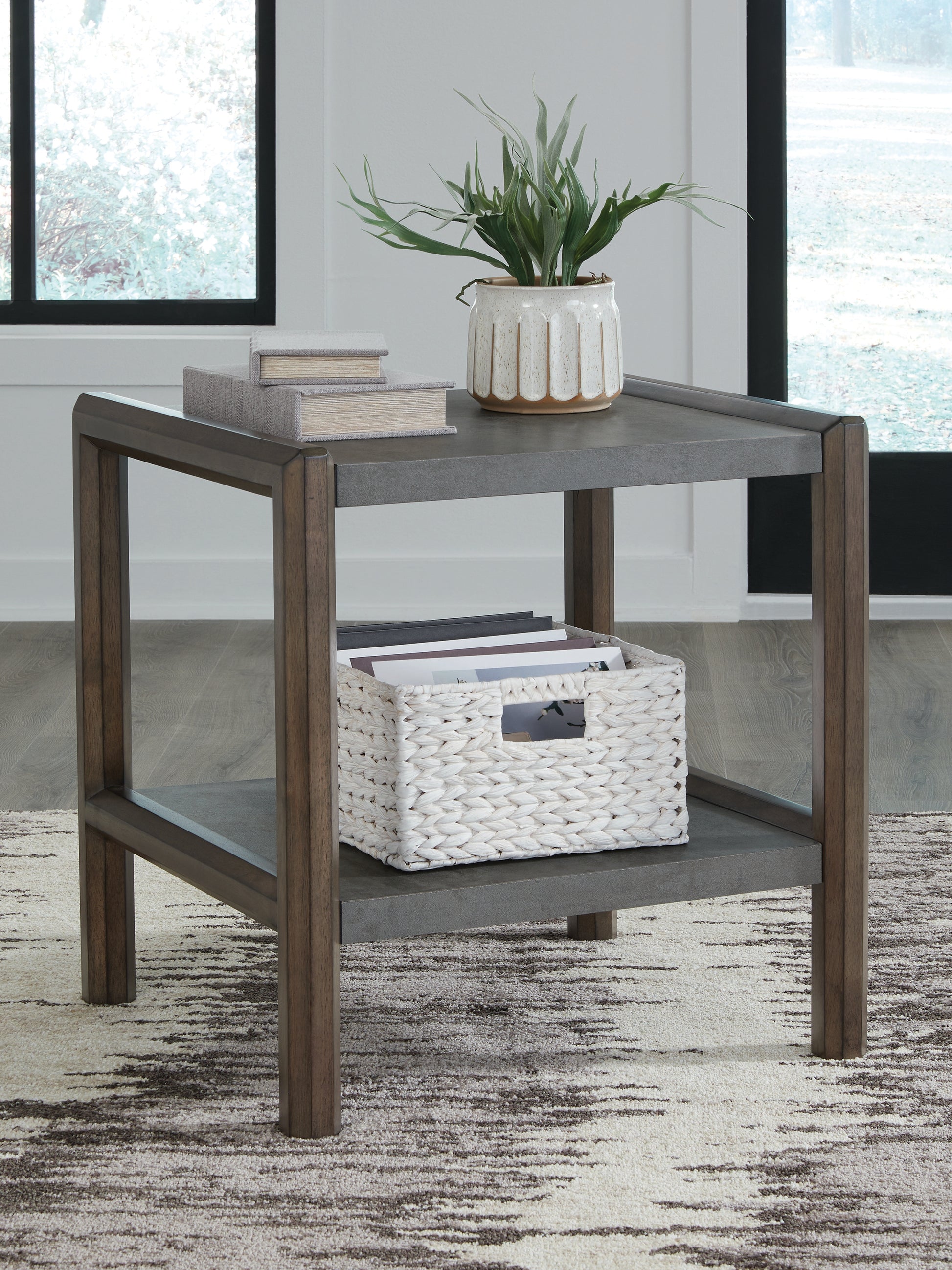 Bradenton Furniture Outlet - Ashley Furniture - Kallenny End Table - Rectangular End Table / Brown/Gray - T669-3