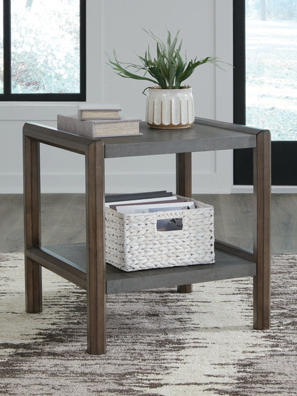 Bradenton Furniture Outlet - Ashley Furniture - Kallenny End Table - Rectangular End Table / Brown/Gray - T669-3