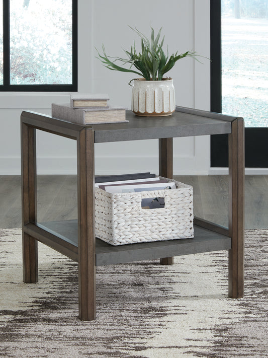 Bradenton Furniture Outlet - Ashley Furniture - Kallenny End Table - Rectangular End Table / Brown/Gray - T669-3