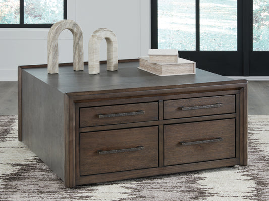 Bradenton Furniture Outlet - Ashley Furniture - Kallenny Coffee Table - Square Cocktail Table / Brown/Gray - T669-8