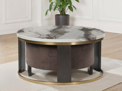 Bradenton Furniture Outlet - Ashley Furniture - Jazmore Nesting Coffee Table (Set of 2) - Nesting Cocktail Tables (Set of 2) / Brown/Brass Finish - T671-22