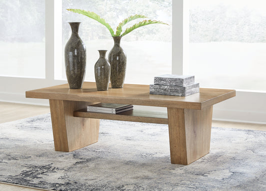 Bradenton Furniture Outlet - Ashley Furniture - Kristiland Coffee Table - Rectangular Cocktail Table / Light Brown - T674-1