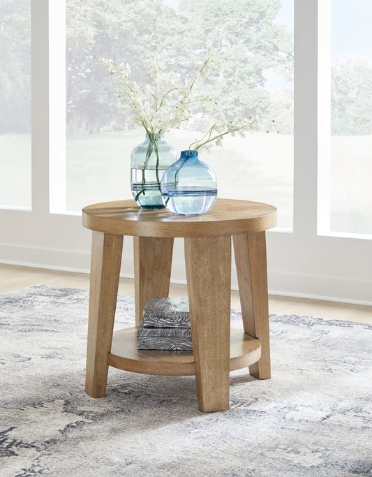 Bradenton Furniture Outlet - Ashley Furniture - Kristiland End Table - Round End Table / Light Brown - T674-6