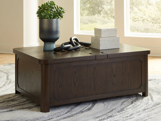 Bradenton Furniture Outlet - Ashley Furniture - Breckington Coffee Table With Storage - Cocktail Table with Storage / Dark Brown - T678-20