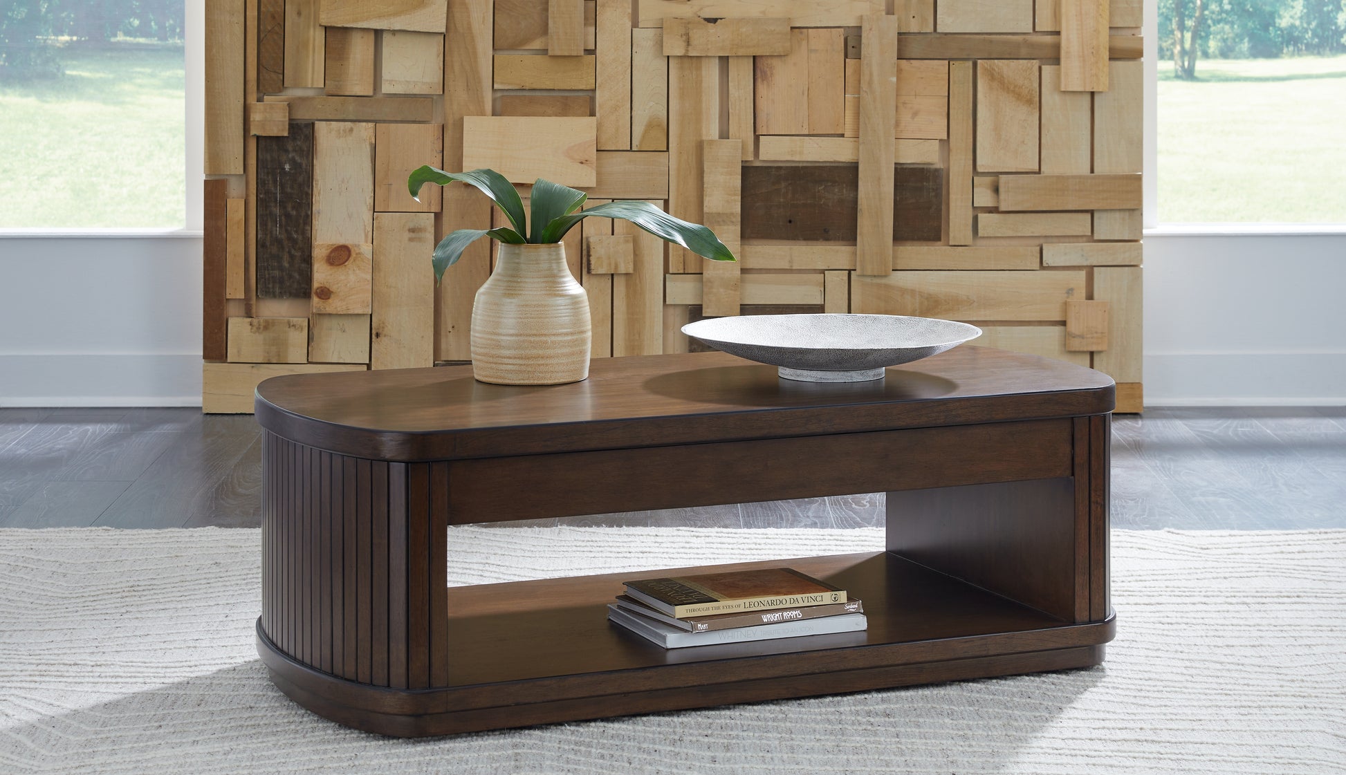 Bradenton Furniture Outlet - Ashley Furniture - Korestone Lift-Top Coffee Table - Lift Top Cocktail Table / Dark Brown - T679-9