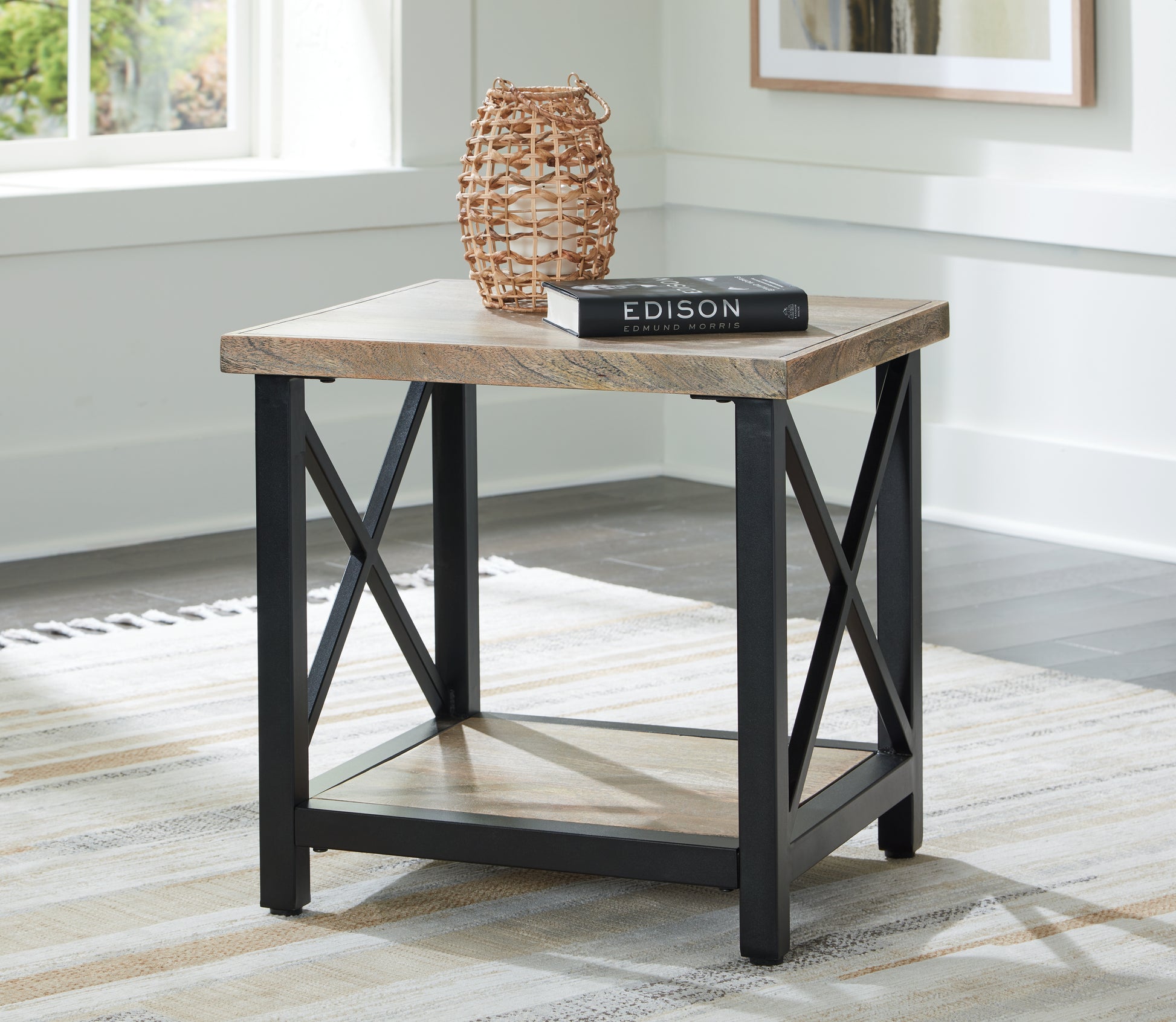 Bradenton Furniture Outlet - Ashley Furniture - Bristenfort End Table - Rectangular End Table / Brown/Black - T685-3