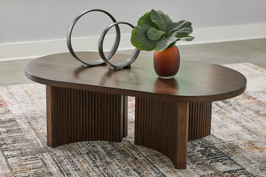 Bradenton Furniture Outlet - Ashley Furniture - Korestone Coffee Table - Rectangular Cocktail Table / Dark Brown - T438-1