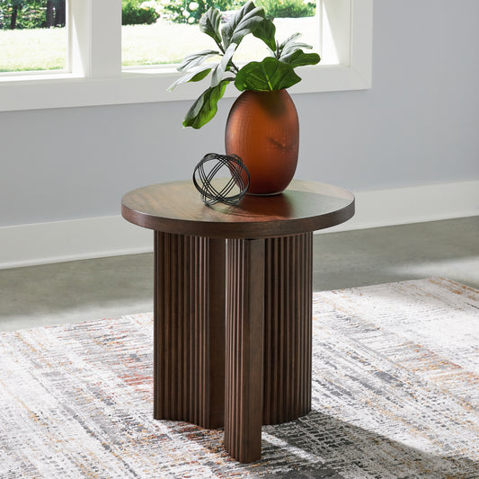 Bradenton Furniture Outlet - Ashley Furniture - Korestone End Table - Rectangular End Table / Dark Brown - T438-3