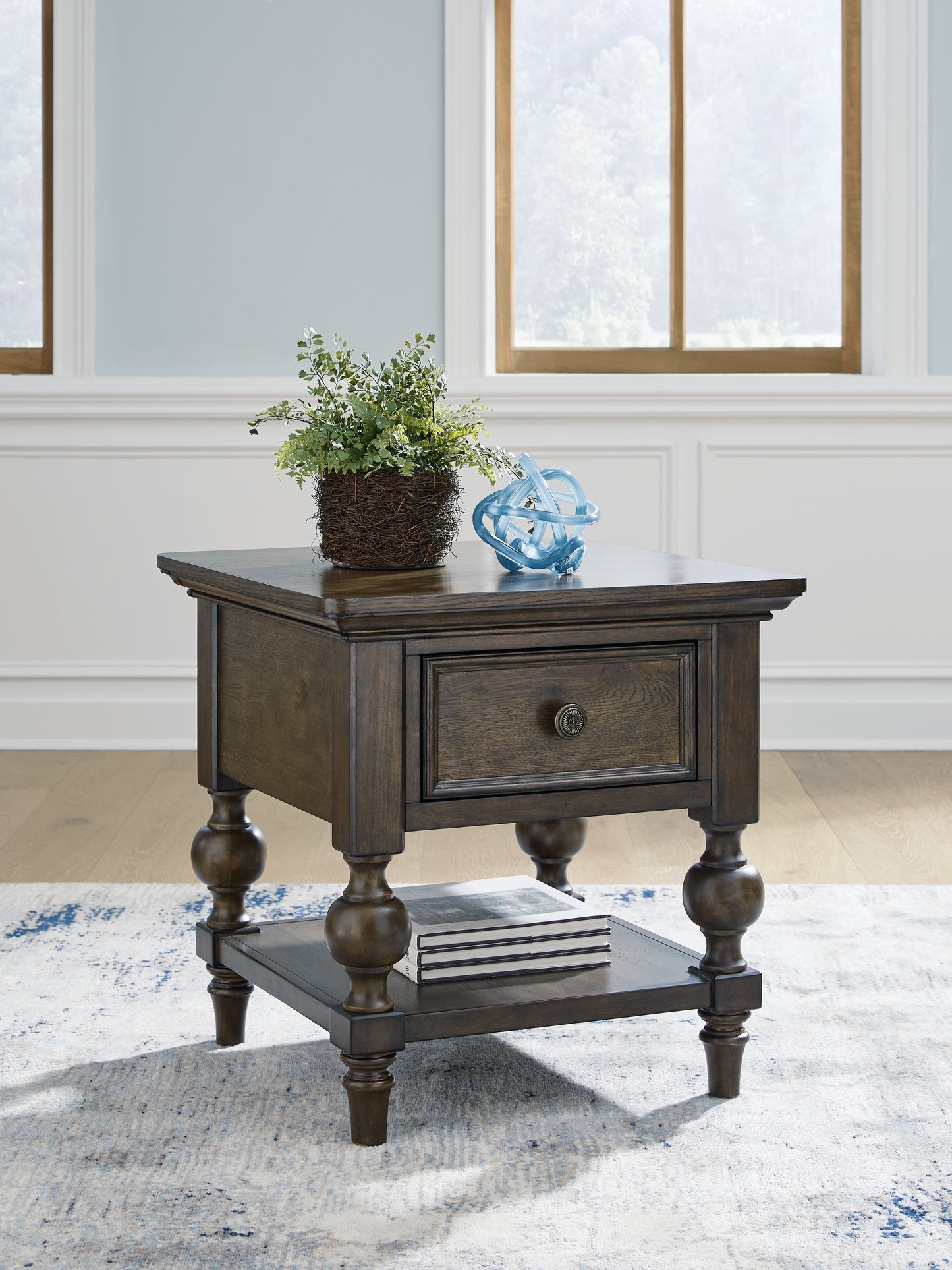 Bradenton Furniture Outlet - Ashley Furniture - Veramond End Table - Square End Table / Dark Brown - T694-2