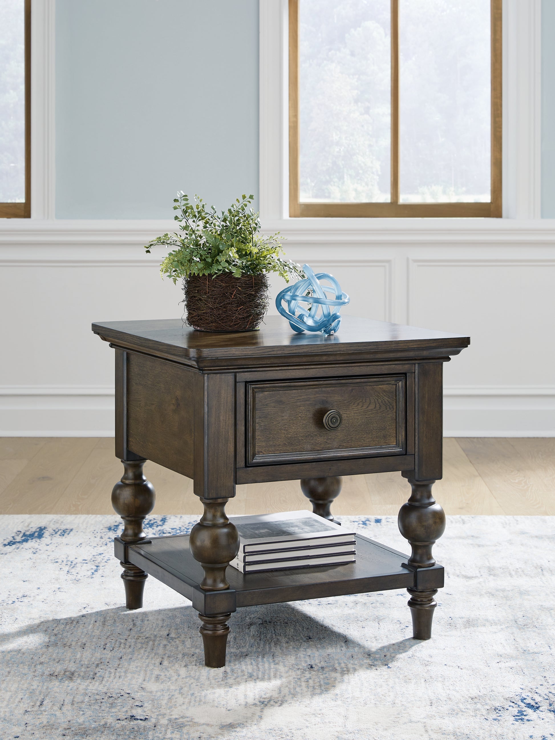 Bradenton Furniture Outlet - Ashley Furniture - Veramond End Table - Square End Table / Dark Brown - T694-2