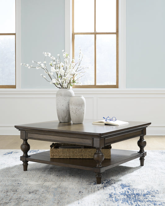 Bradenton Furniture Outlet - Ashley Furniture - Veramond Coffee Table - Square Cocktail Table / Dark Brown - T694-8