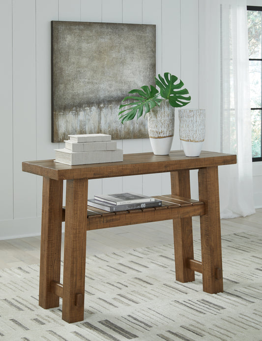 Bradenton Furniture Outlet - Ashley Furniture - Mackifeld Sofa Table - Sofa Table / Warm Brown - T724-4