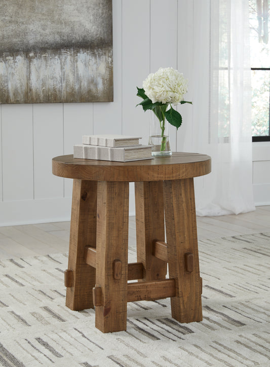 Bradenton Furniture Outlet - Ashley Furniture - Mackifeld End Table - Round End Table / Warm Brown - T724-6