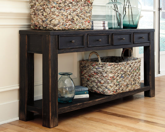 Bradenton Furniture Outlet - Ashley Furniture - Gavelston Sofa/Console Table - Sofa Table / Black - T732-4