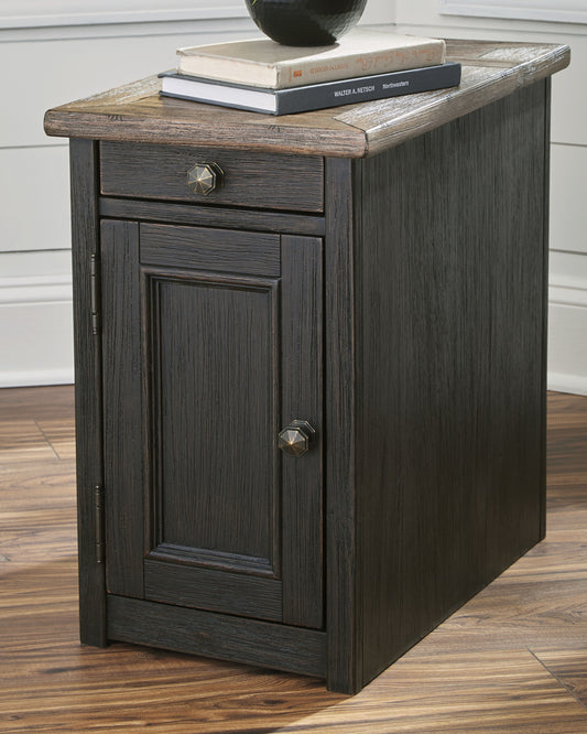 Bradenton Furniture Outlet - Ashley Furniture - Tyler Creek Chairside End Table with USB Ports & Outlets - Chair Side End Table / Grayish Brown/Black - T736-7