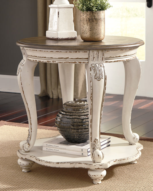 Bradenton Furniture Outlet - Ashley Furniture - Realyn End Table - Round End Table / White/Brown - T743-6