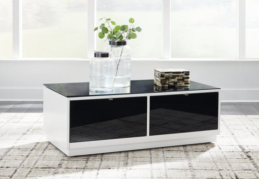 Bradenton Furniture Outlet - Ashley Furniture - Gardoni Coffee Table - Rectangular Cocktail Table / White/Black - T756-1