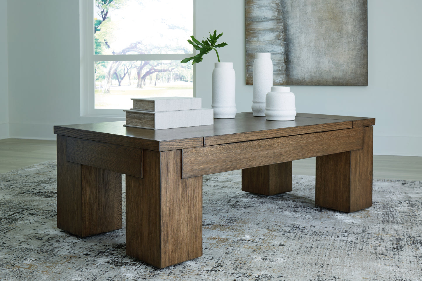 Bradenton Furniture Outlet - Ashley Furniture - Rosswain Lift-Top Coffee Table - Lift Top Cocktail Table / Warm Brown - T763-9