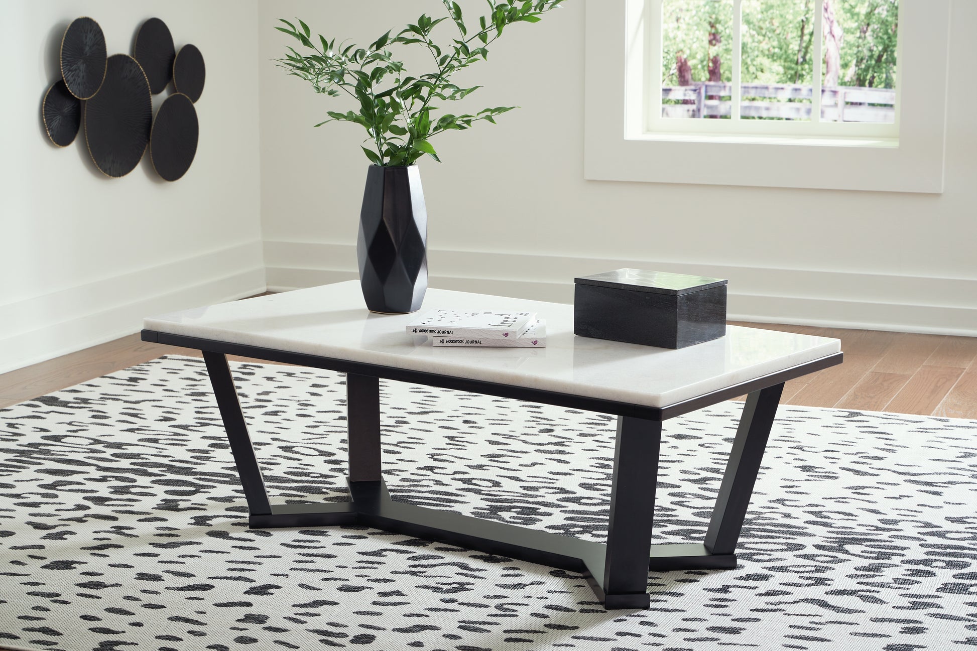Bradenton Furniture Outlet - Ashley Furniture - Fostead Coffee Table - Rectangular Cocktail Table / White/Espresso - T770-1
