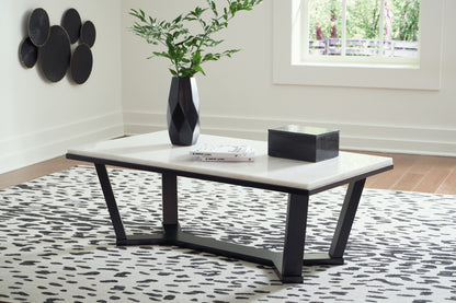 Bradenton Furniture Outlet - Ashley Furniture - Fostead Coffee Table - Rectangular Cocktail Table / White/Espresso - T770-1