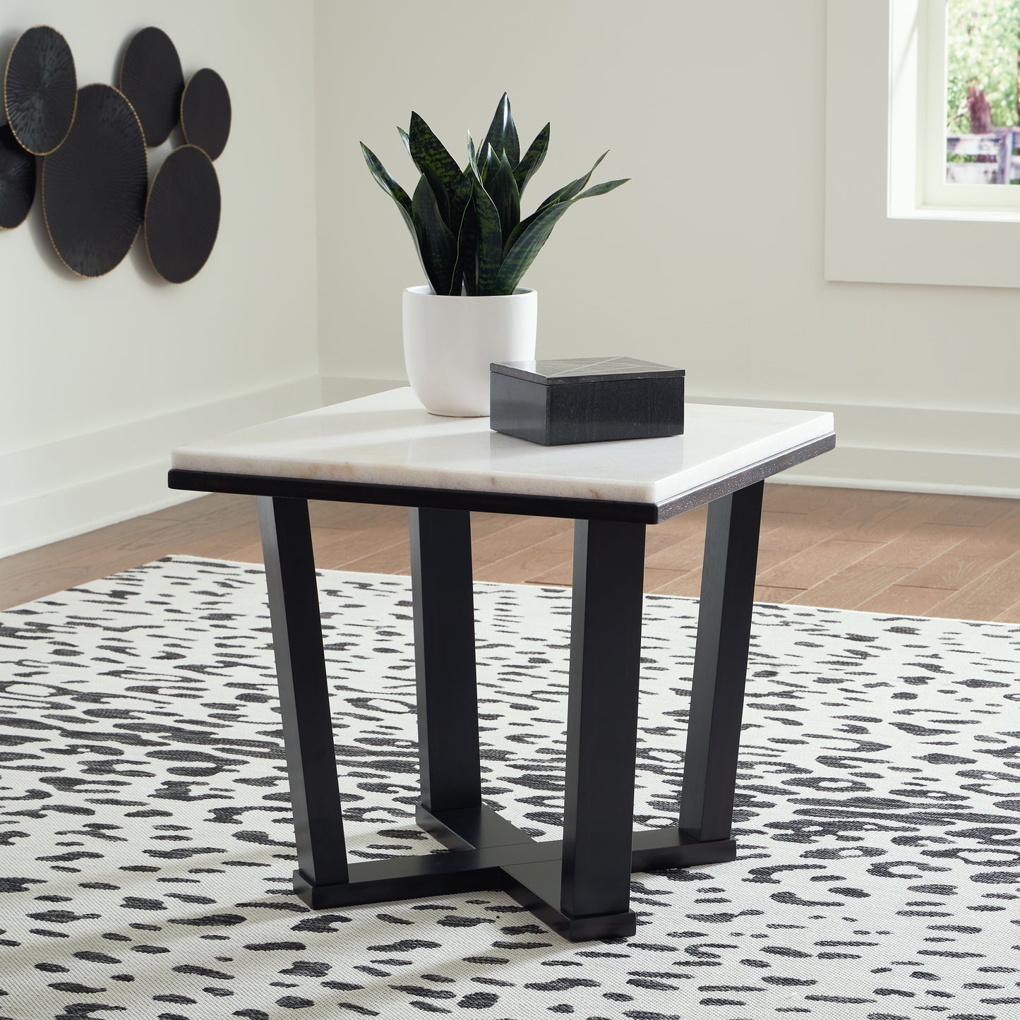 Bradenton Furniture Outlet - Ashley Furniture - Fostead End Table - Square End Table / White/Espresso - T770-2