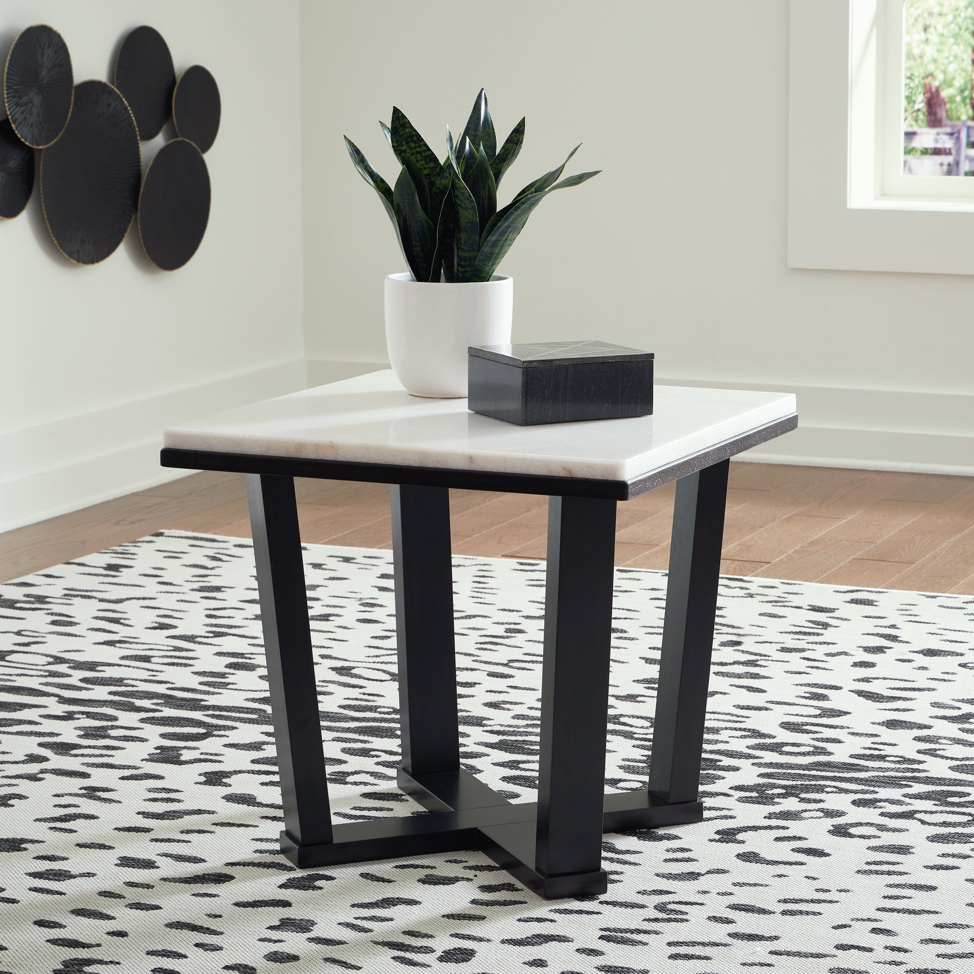 Bradenton Furniture Outlet - Ashley Furniture - Fostead End Table - Square End Table / White/Espresso - T770-2