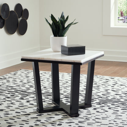 Bradenton Furniture Outlet - Ashley Furniture - Fostead End Table - Square End Table / White/Espresso - T770-2