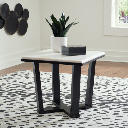 Bradenton Furniture Outlet - Ashley Furniture - Fostead End Table - Square End Table / White/Espresso - T770-2