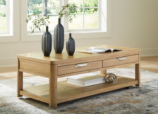 Bradenton Furniture Outlet - Ashley Furniture - Rencott Coffee Table - Rectangular Cocktail Table / Light Brown - T781-1