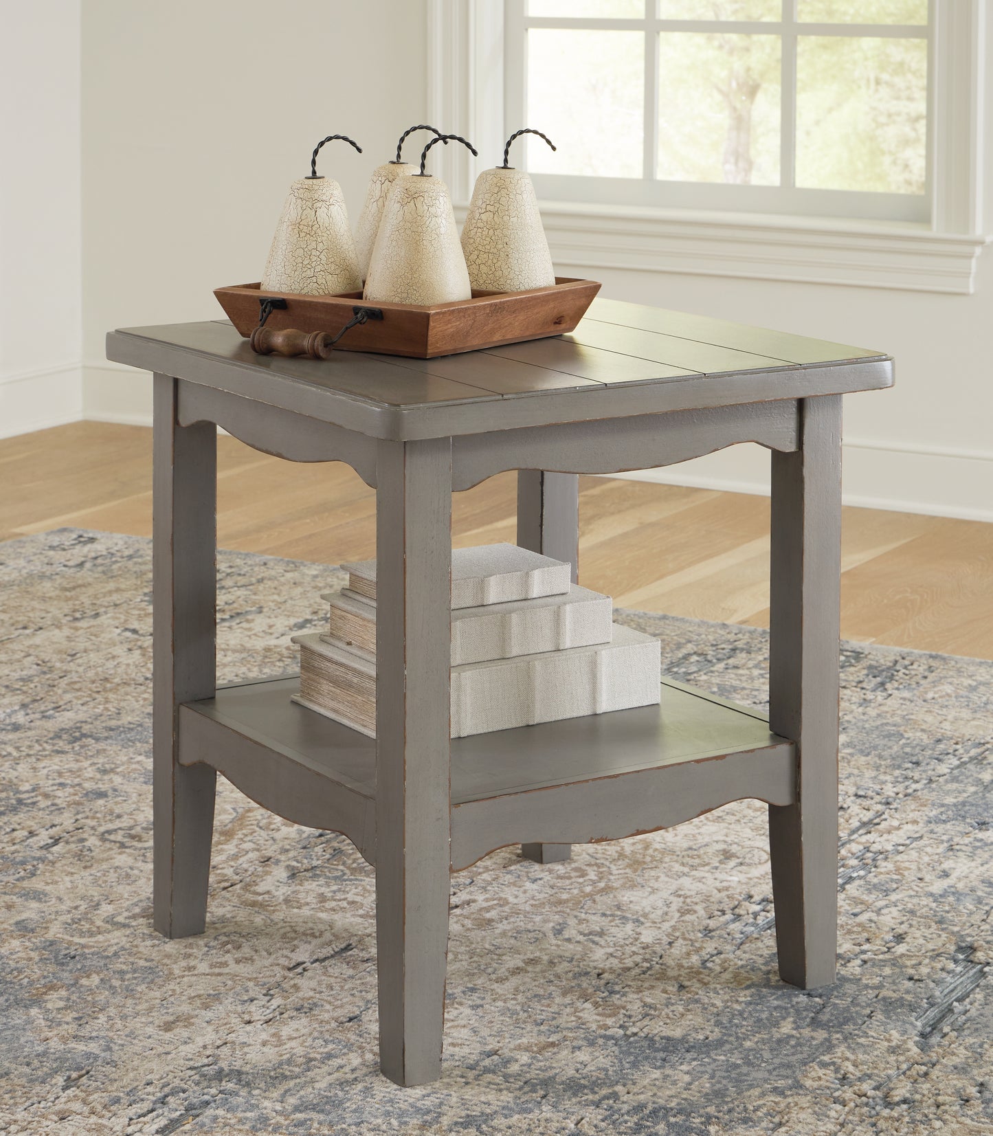 Bradenton Furniture Outlet - Ashley Furniture - Charina End Table - Square End Table / Antique Gray - T784-2