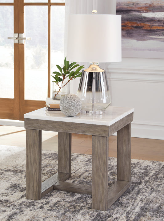 Bradenton Furniture Outlet - Ashley Furniture - Loyaska End Table - Rectangular End Table / Grayish Brown/White - T854-3