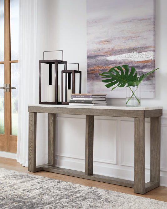 Bradenton Furniture Outlet - Ashley Furniture - Loyaska Sofa Table - Sofa Table / Brown/Ivory - T789-4