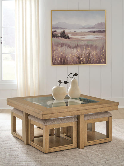 Wittenmyer Coffee Table with 4 Stools (Set of 5)