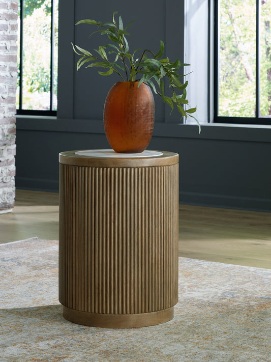Bradenton Furniture Outlet - Ashley Furniture - Camdill End Table - Round End Table / Light Brown/White - T808-6