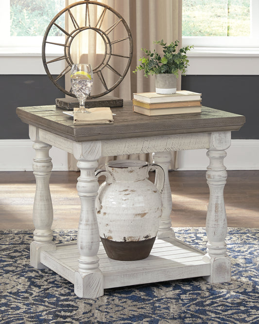 Bradenton Furniture Outlet - Ashley Furniture - Havalance End Table - Square End Table / White/Gray - T994-2