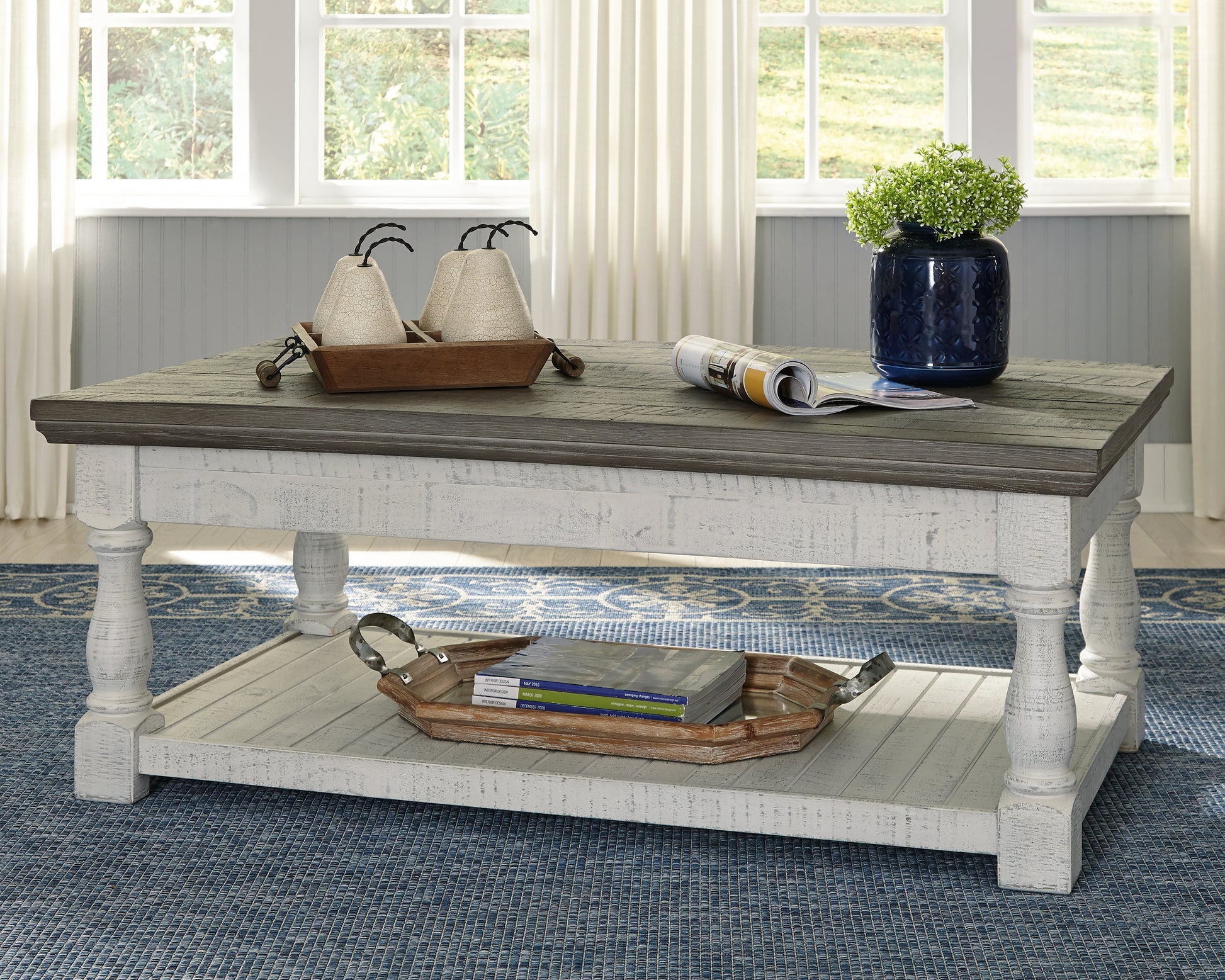 Bradenton Furniture Outlet - Ashley Furniture - Havalance Lift-Top Coffee Table - Lift Top Cocktail Table / White/Gray - T994-20
