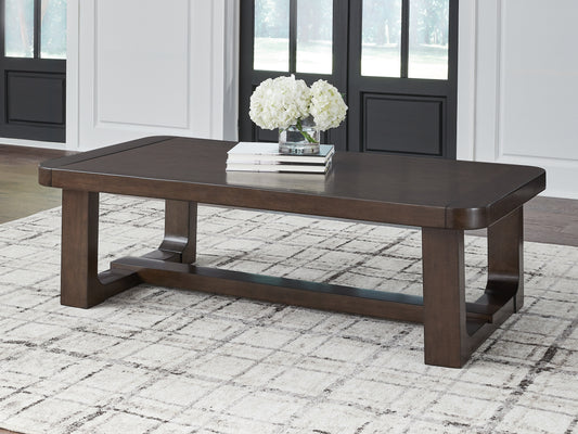 Bradenton Furniture Outlet - Ashley Furniture - Breckington Coffee Table - Rectangular Cocktail Table / Dark Brown - T856-1
