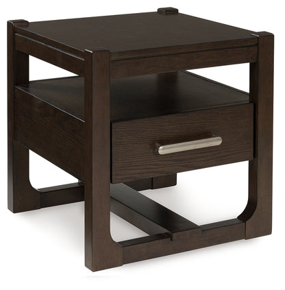 Bradenton Furniture Outlet - Ashley Furniture - Breckington End Table - Rectangular End Table / Dark Brown - T678-3