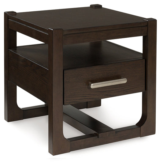 Bradenton Furniture Outlet - Ashley Furniture - Breckington End Table - Rectangular End Table / Dark Brown - T678-3
